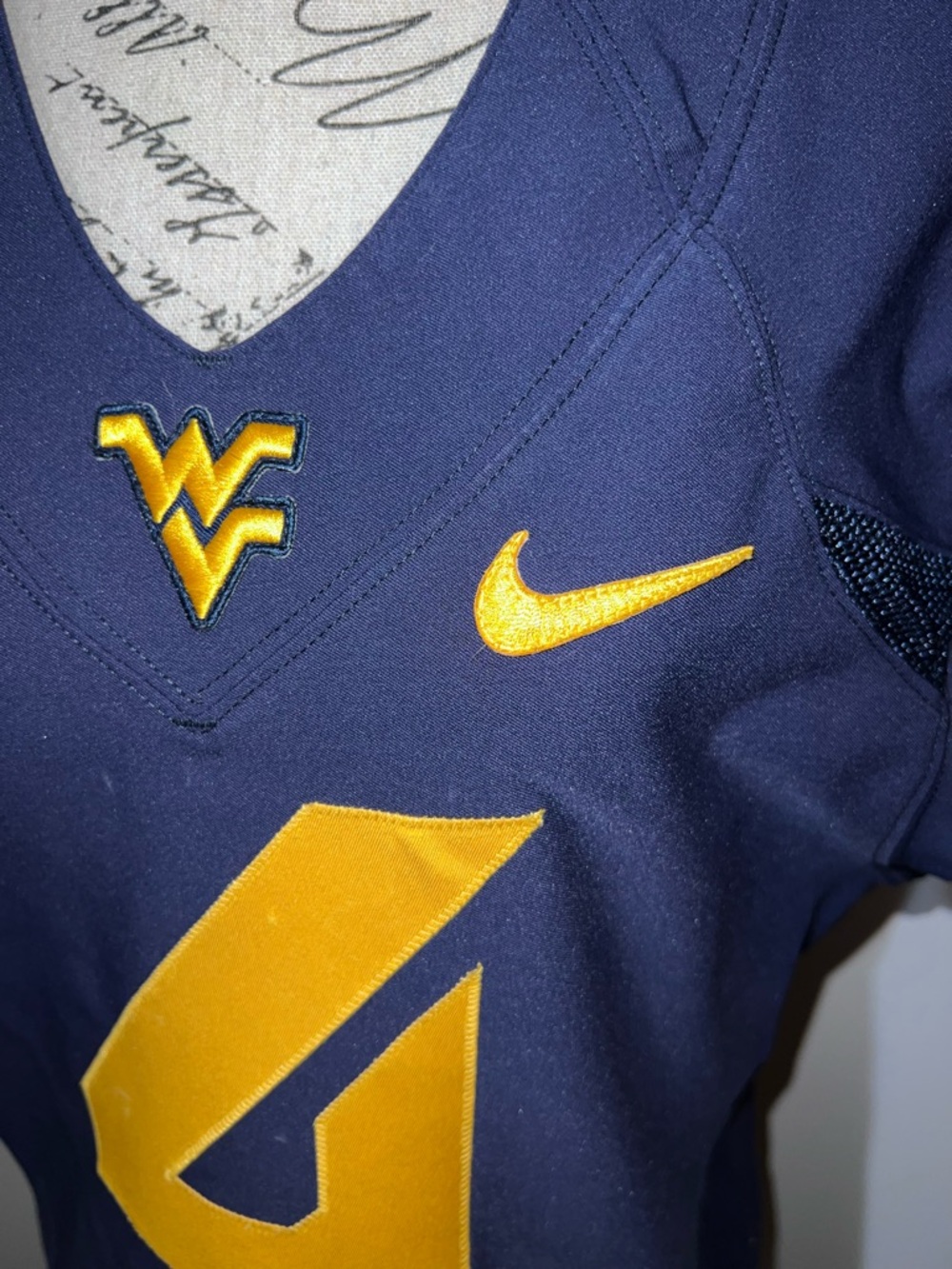 Nike West Virginia Mountaineers Player Issued Football Jersey Blue #4 WVU 42 L - Picture 2 of 14